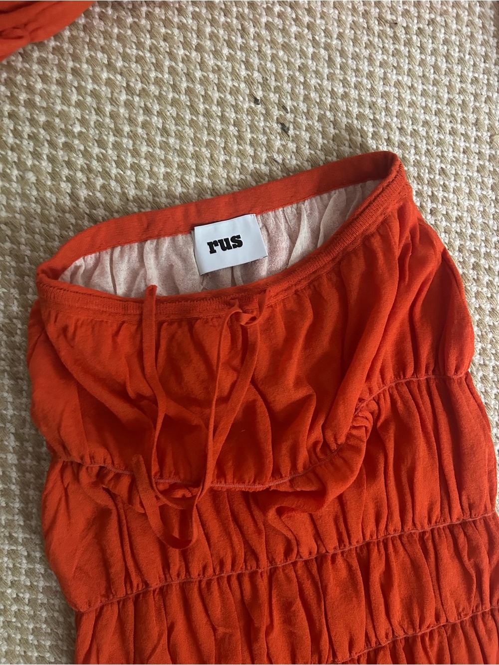 RUS Red Ruched Two-Piece Dress Set - Picture 3 of 5